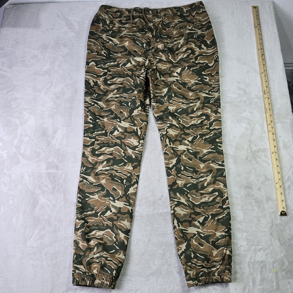 Sears Roebuck & Co Vintage Men’s Camo Jogger Pants Elastic Waist Band Sz Lg - Picture 2 of 9